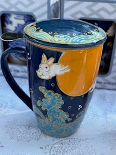 Bunny and Moon Mug with Infuser Basket