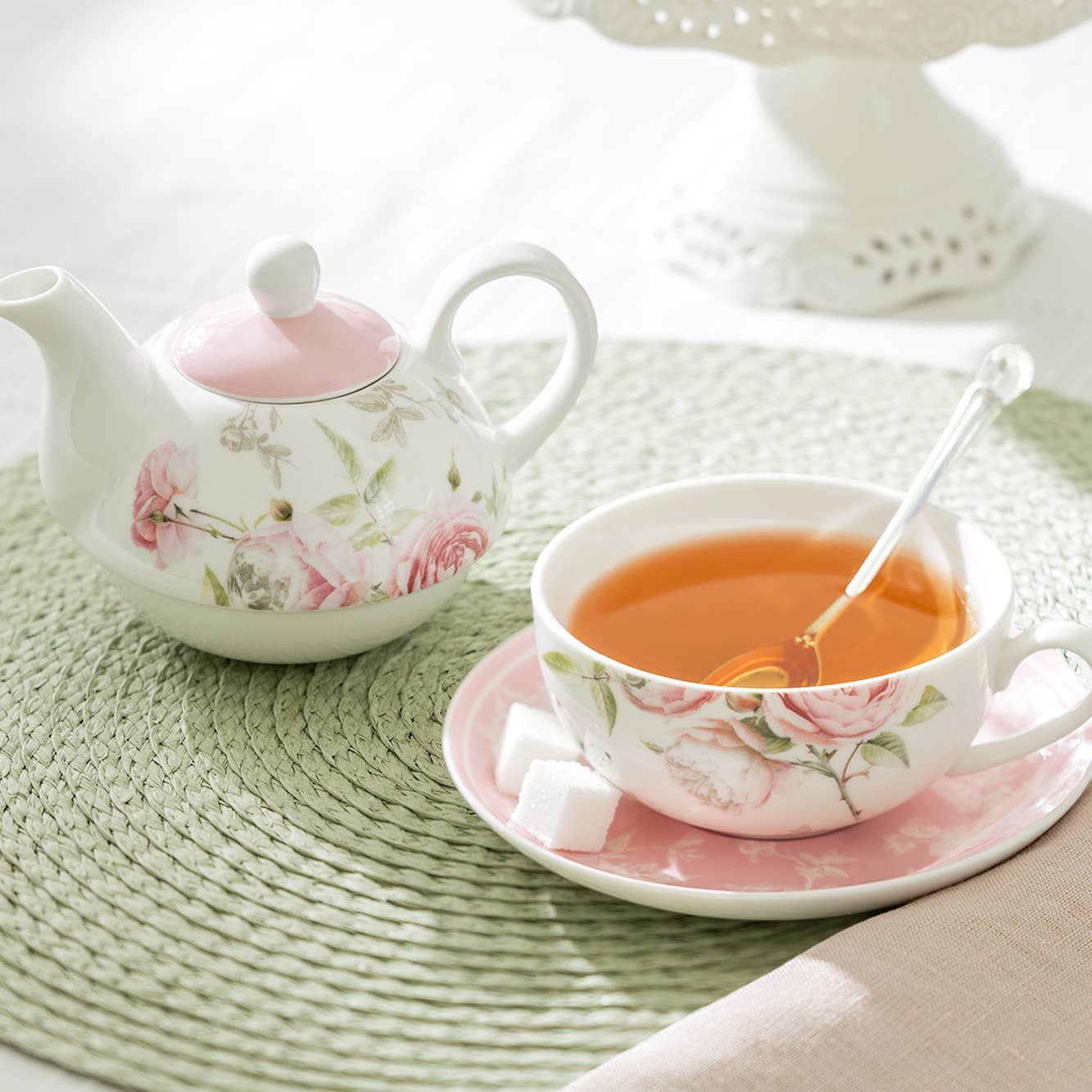 Beau Rose FIne Porcelain Tea for One