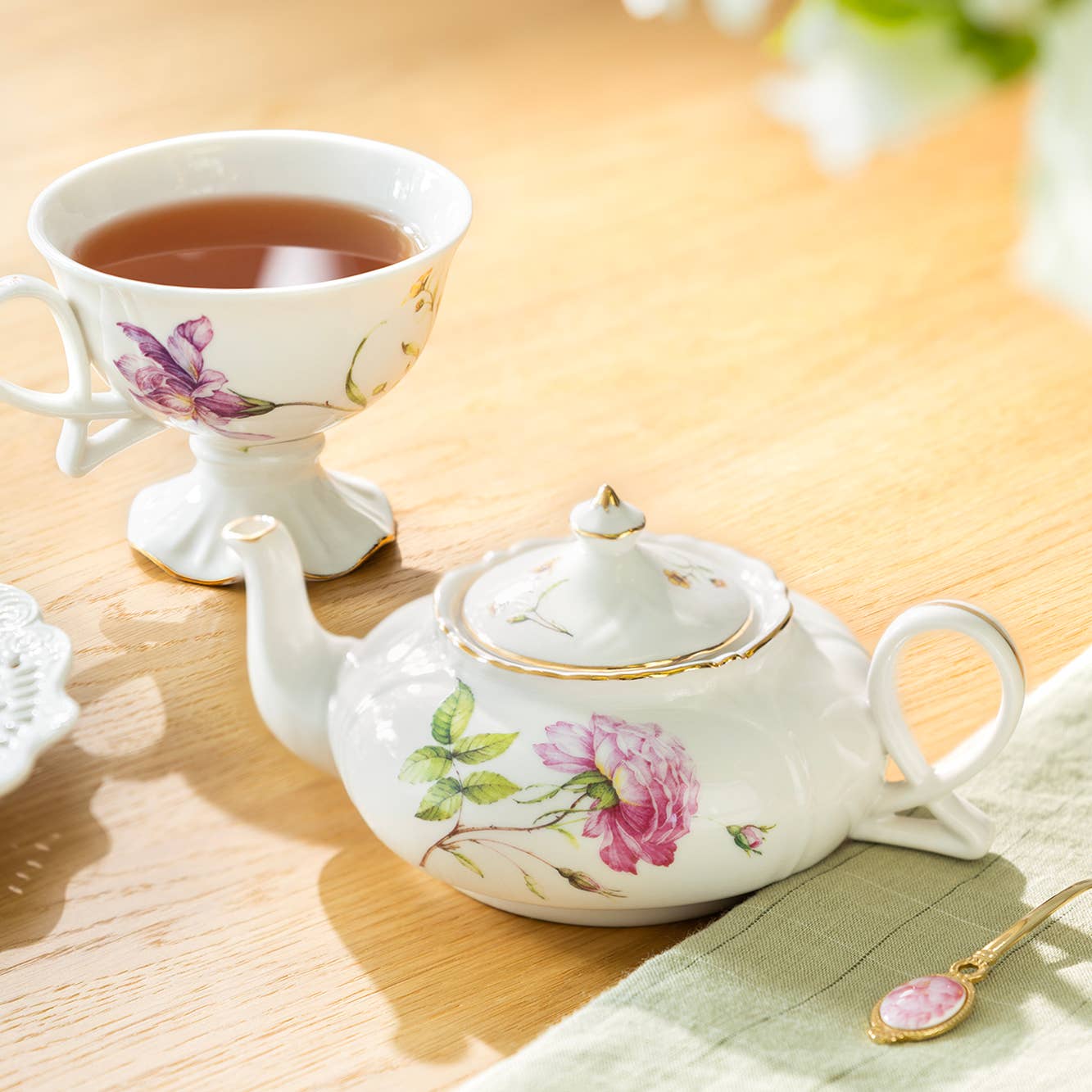 Rose Elegance FInd Porcelain Tea for One Set