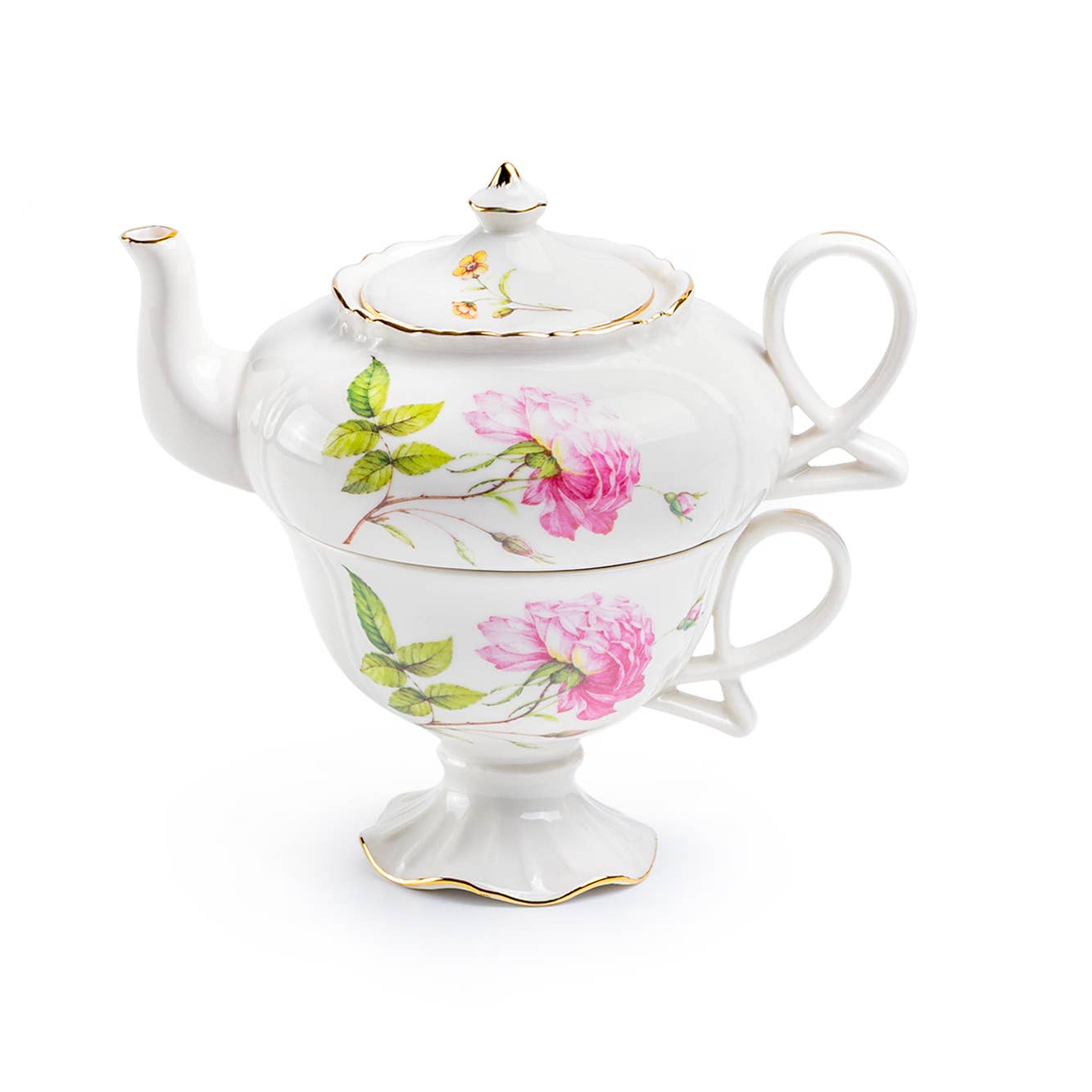 Rose Elegance FInd Porcelain Tea for One Set