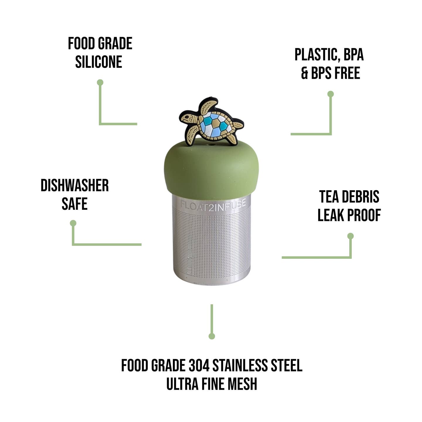 Green Sea Turtle Floating Tea Steeper